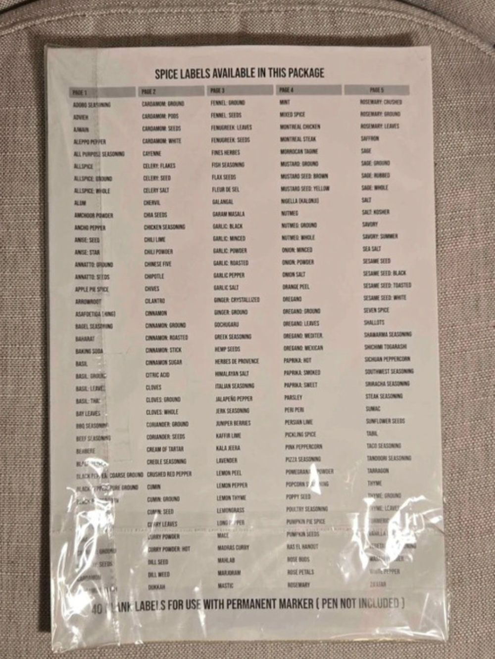 Spice Jar Labels Set - Picture 4 of 4